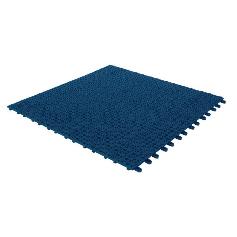 foto del prodotto ezooza set da 20 piastrelle in plastica flessibili drenanti 55,5 x 55,5 cm da esterno giardino 6,2 m2 colore blu