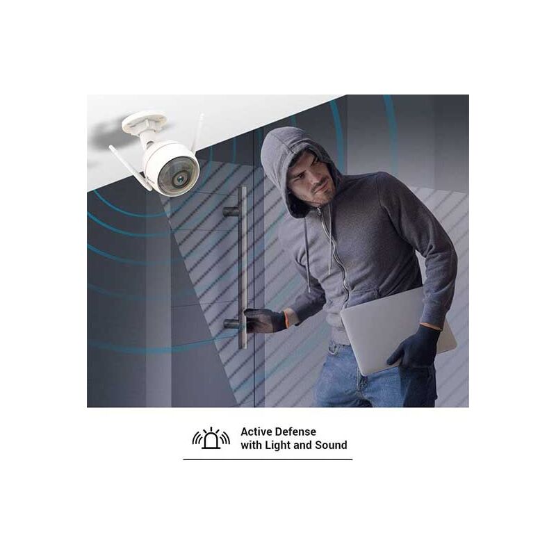 foto del prodotto ezviz c3w telecamera bullet wifi 2mp full hd con visione notturna a colori, sirena integrata e luce stroboscopica