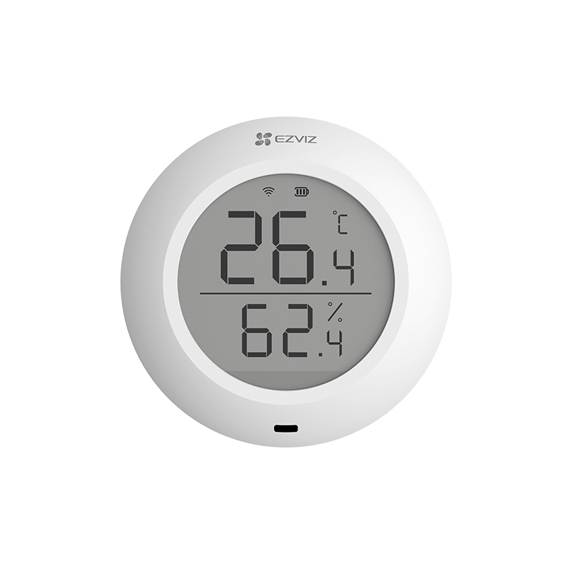 foto del prodotto ezviz t51c - sensore smart di temperatura ed umidita'' - protocollo zigbee - wifi - display lcd - da appoggio o da muro
