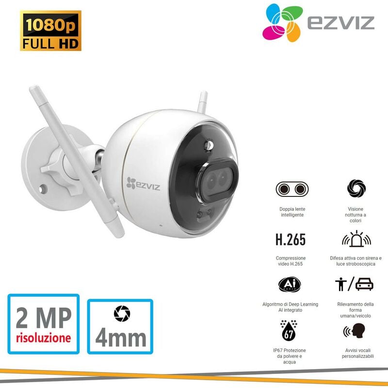 foto del prodotto ezviz telecamera 4mm 2mp wi fi ip67