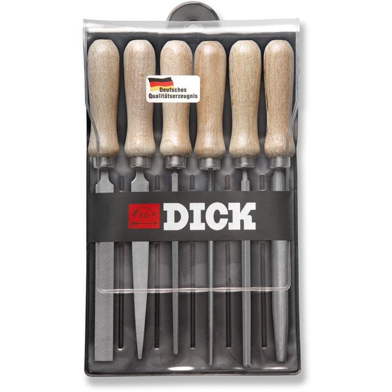 foto del prodotto f. dick set di lime per chiavi, 6 pezzi, lunghezza del taglio 100 mm, per ferro, acciaio, metalli non ferrosi