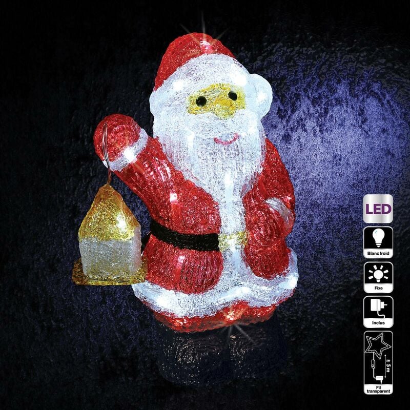 foto del prodotto f ric lights and christmas babbo natale con lanterna da esterno h30cm 40 led trasformatore feeric lights christmas