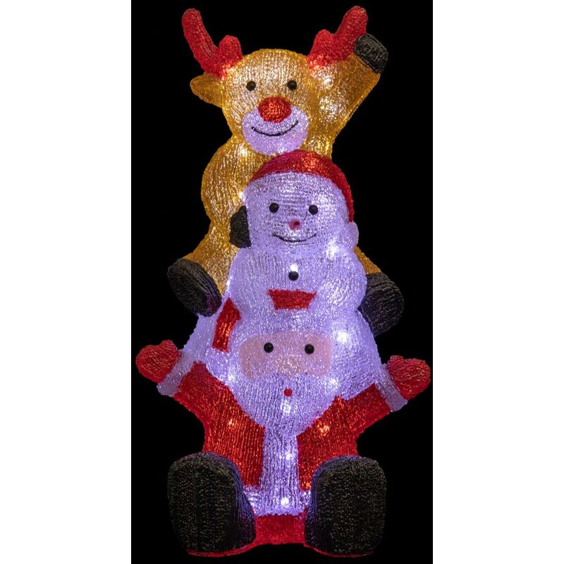 foto del prodotto f ric lights and christmas babbo natale illuminato da esterno e pupazzo di neve h58cm 60 led trasformatore feeric lights christmas