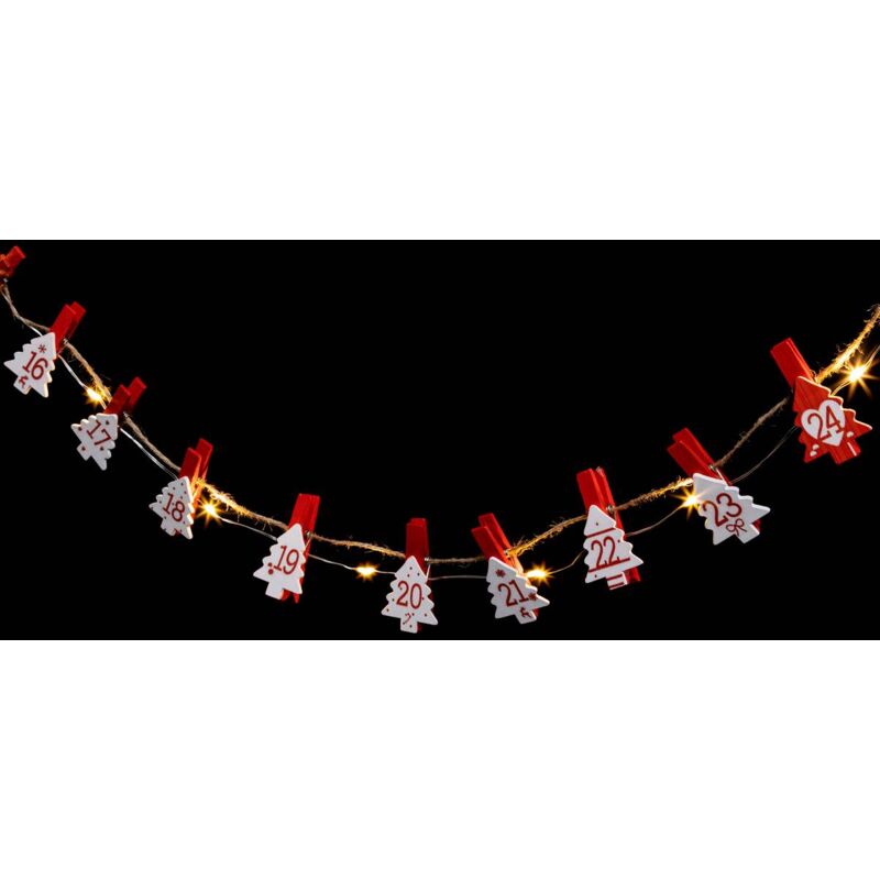 foto del prodotto f ric lights and christmas calendario dell avvento ghirlanda decorata per interni 20 lampade ciascuno feeric lights christmas