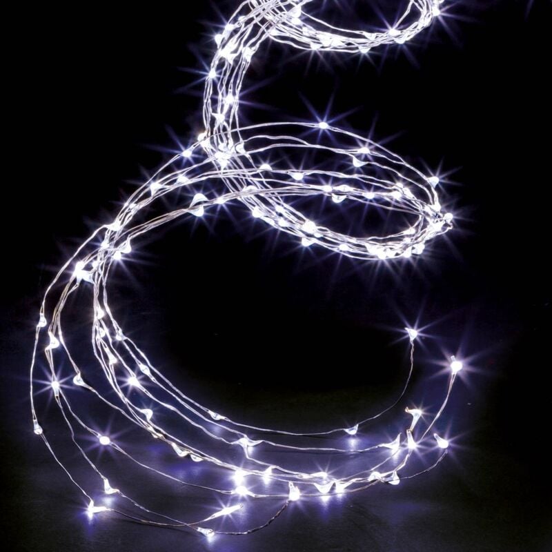 foto del prodotto f ric lights and christmas cascata di luce bianca fredda da 2 m 400 led per esterni trasformatore feeric lights christmas