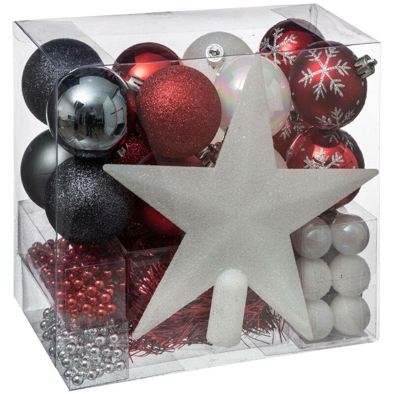 foto del prodotto f ric lights and christmas kit albero di natale ferme aux sapins 44 pezzi bianco rosso feeric lights christmas