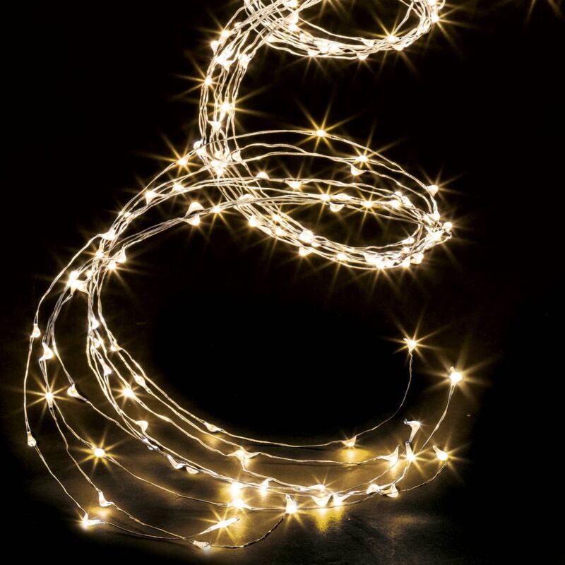 foto del prodotto f ric lights and christmas lampada a cascata da 2 m a 400 led bianco caldo per esterni trasformatore feeric lights christmas