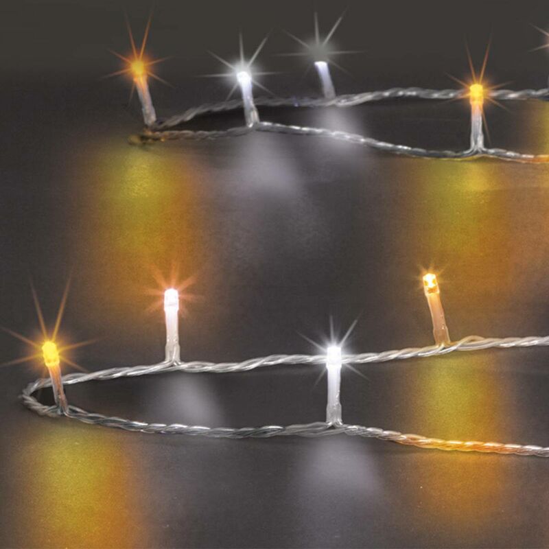 foto del prodotto f ric lights and christmas luce di stringa per esterni 100 led bianco caldo freddo 10m feeric lights christmas