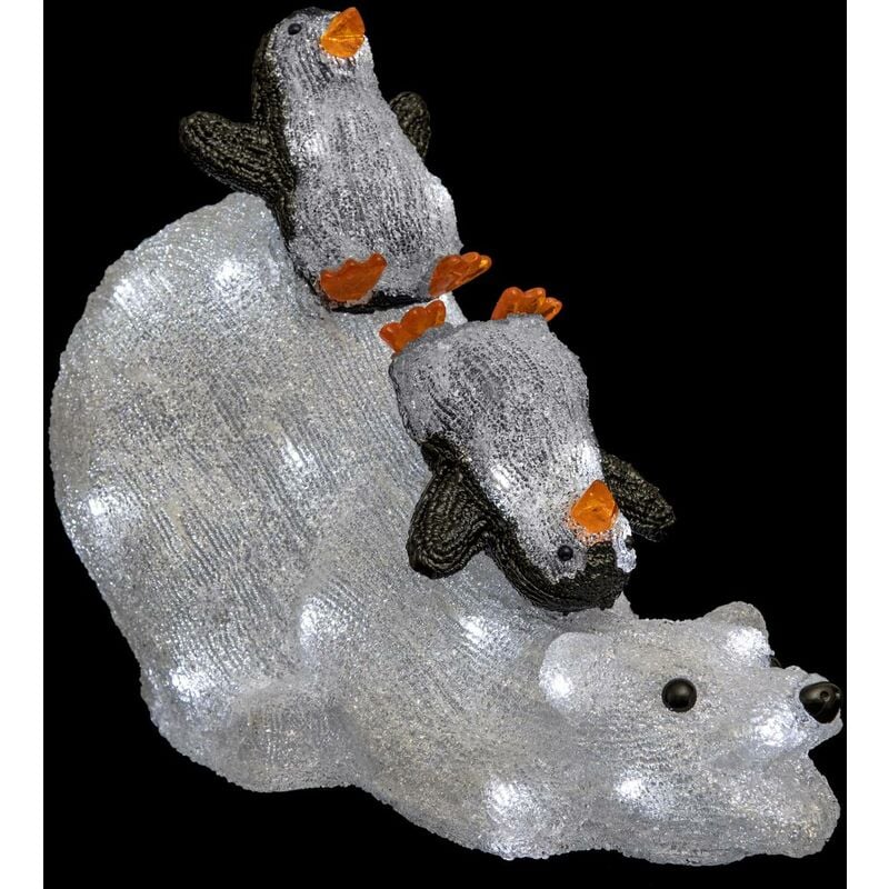 foto del prodotto f ric lights and christmas orso e pinguino illuminati per esterni h35cm 80 led trasformatore feeric lights christmas