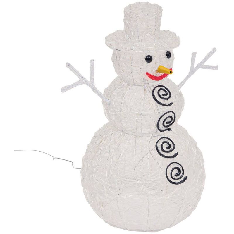 foto del prodotto f ric lights and christmas pupazzo di neve illuminato da esterno bianco freddo h60cm 100 led trasformatore feeric lights christmas