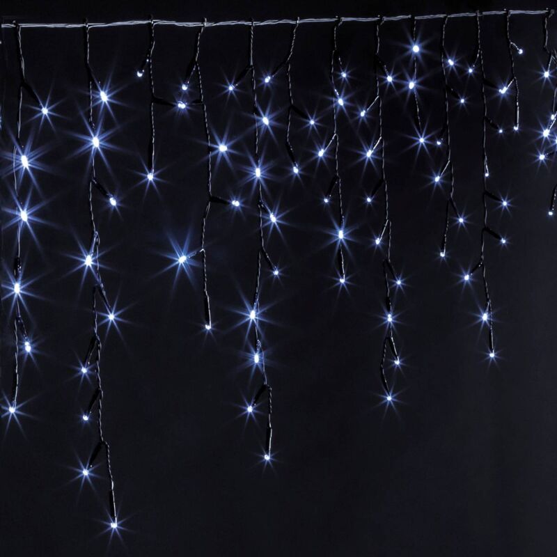 foto del prodotto f ric lights and christmas tenda scintillante da esterno programmabile a 120 led bianco freddo feeric lights christmas