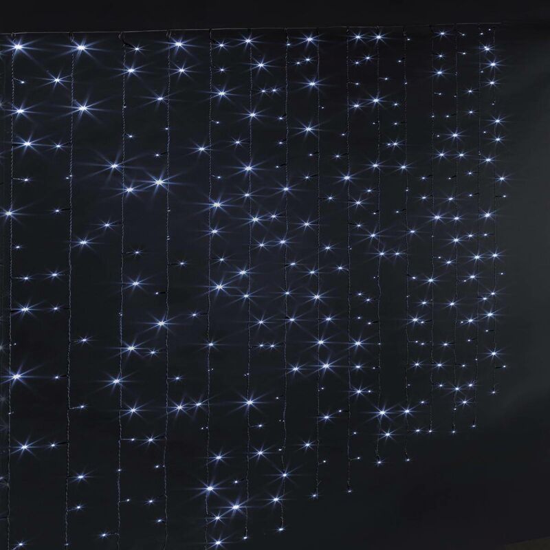 foto del prodotto f ric lights and christmas tenda scintillante per esterni programmabile a 150 led bianco freddo feeric lights christmas