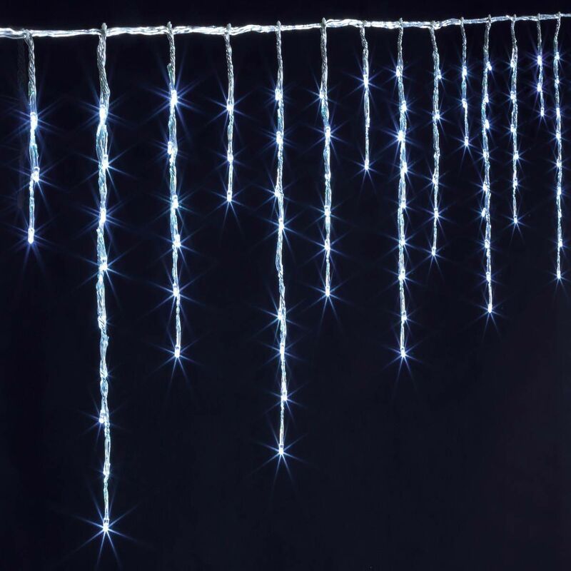 foto del prodotto f ric lights and christmas tenda stalattitica per esterni 2m 120 led bianco freddo trasformatore feeric lights christmas