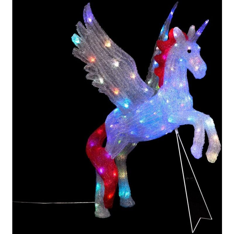 foto del prodotto fééric lights and christmas - unicorno illuminato da esterno h85cm 100 led + trasformatore - feeric lights &amp; christmas