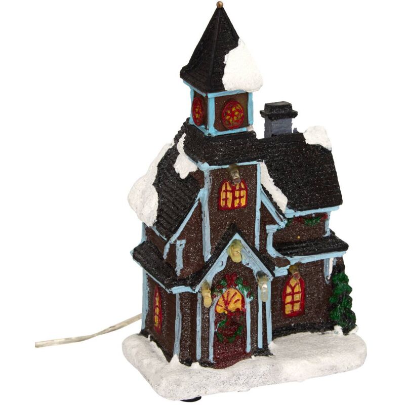 foto del prodotto f ric lights and christmas villaggio di natale a 3 led a batteria campanile feeric lights christmas