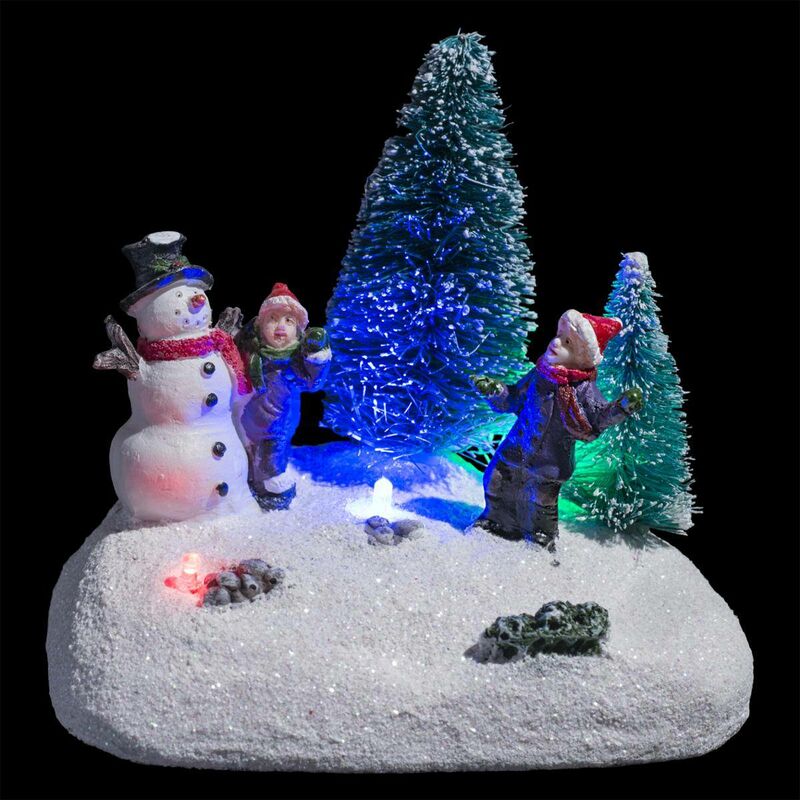 foto del prodotto fééric lights and christmas - villaggio di natale a 3 led a batteria - pupazzo di neve - feeric lights &amp; christmas