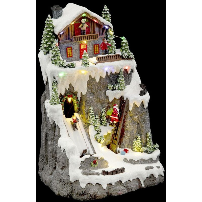 foto del prodotto f ric lights and christmas villaggio di natale animato arrampicata babbo natale 17 led trasformatore feeric lights christmas