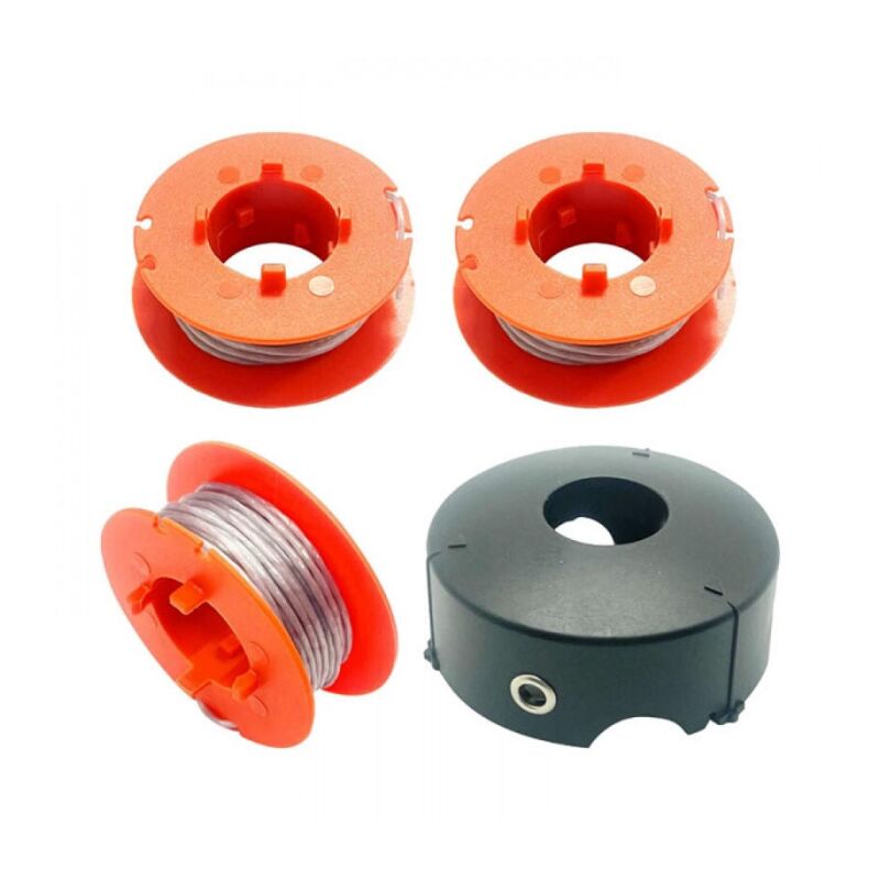 foto del prodotto f016800175 bobine per bosch art 23 26 30 easytrim e combitrim, filo per bobina automatica pro tap, 8 m x 1,6 mm con tappo 3 bobine 1 tappo loy