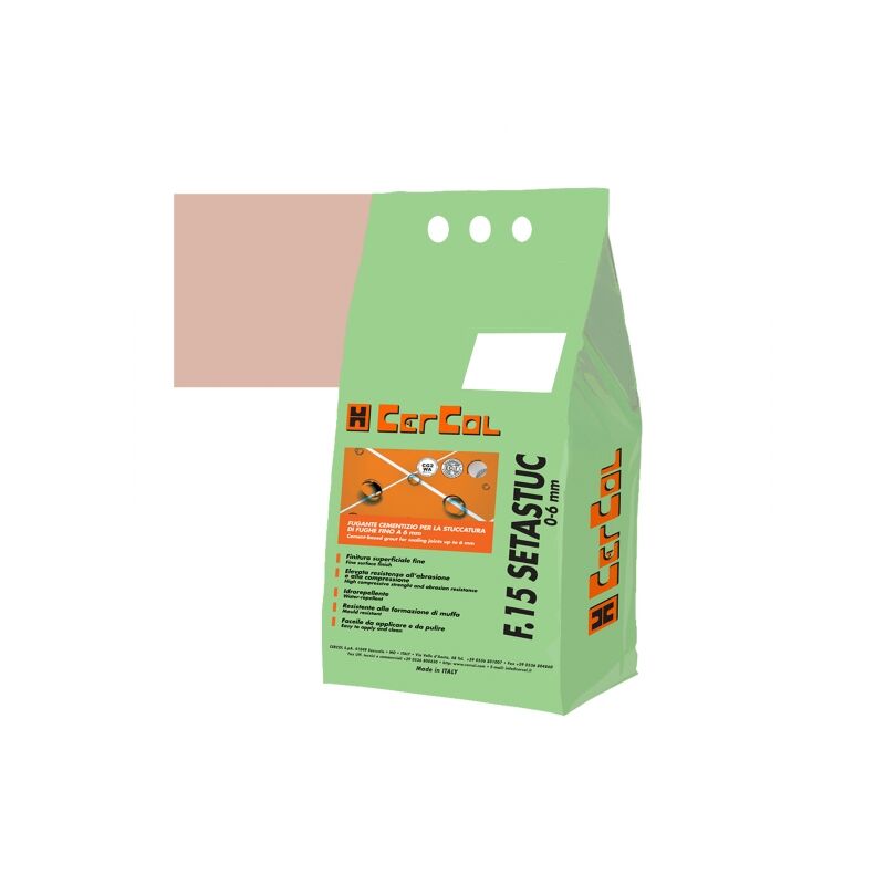 foto del prodotto f15 setastuc 0 6 stucco cementizio idrorepellente fughe pavimento parete kg.5 cercol 100 magnolia