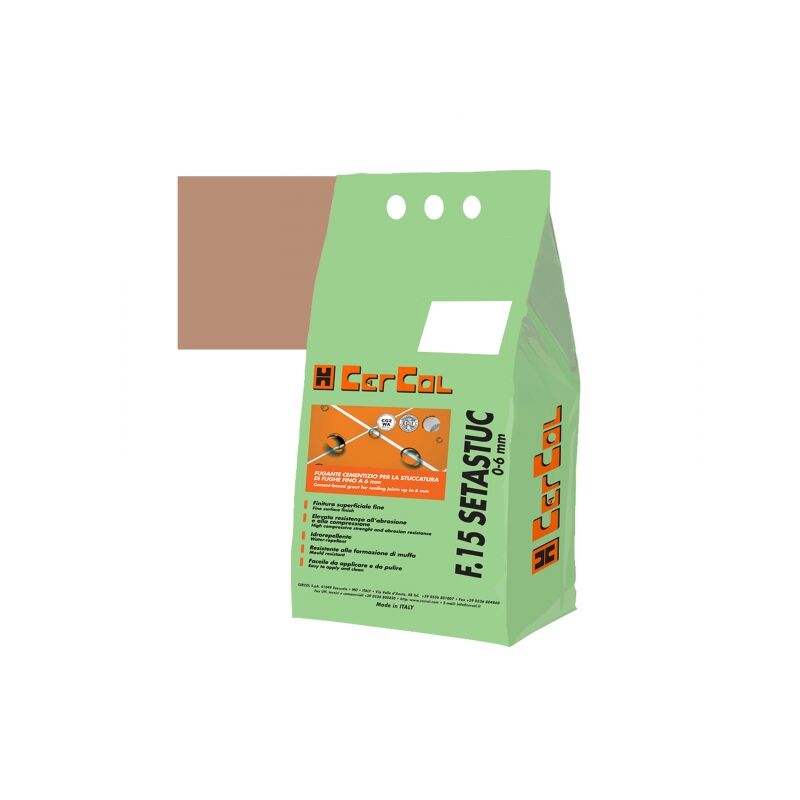 foto del prodotto f15 setastuc 0 6 stucco cementizio idrorepellente fughe pavimento parete kg.5 cercol 16 caramel