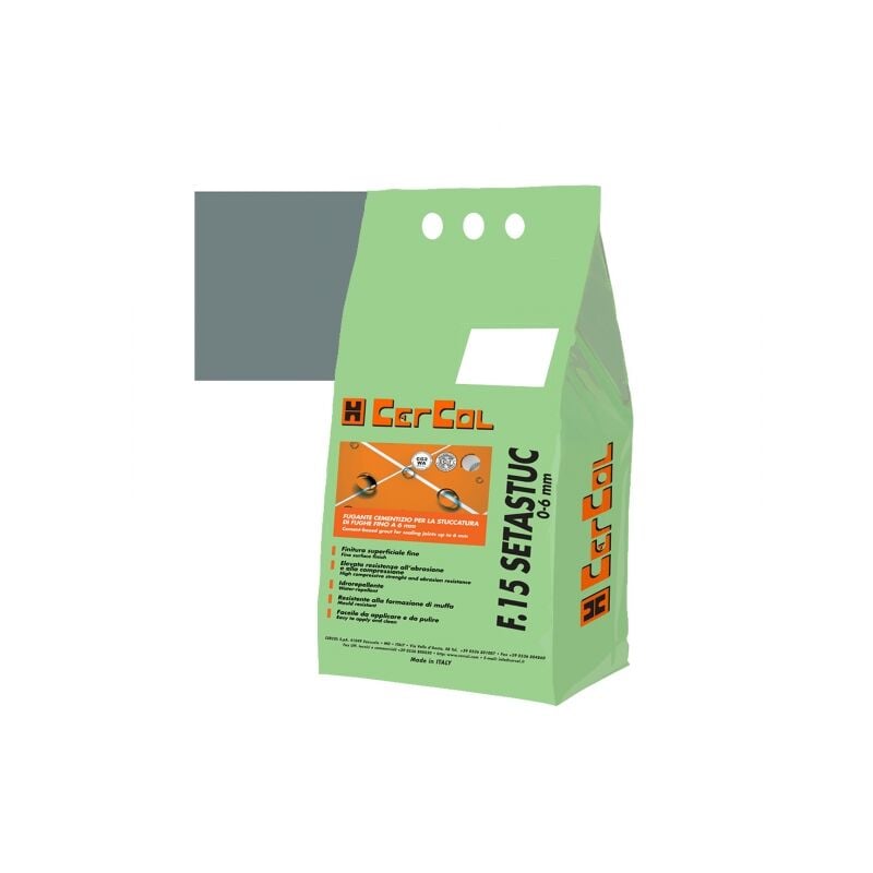 foto del prodotto f15 setastuc 0 6 stucco cementizio idrorepellente fughe pavimento parete kg.5 cercol 174 grafite