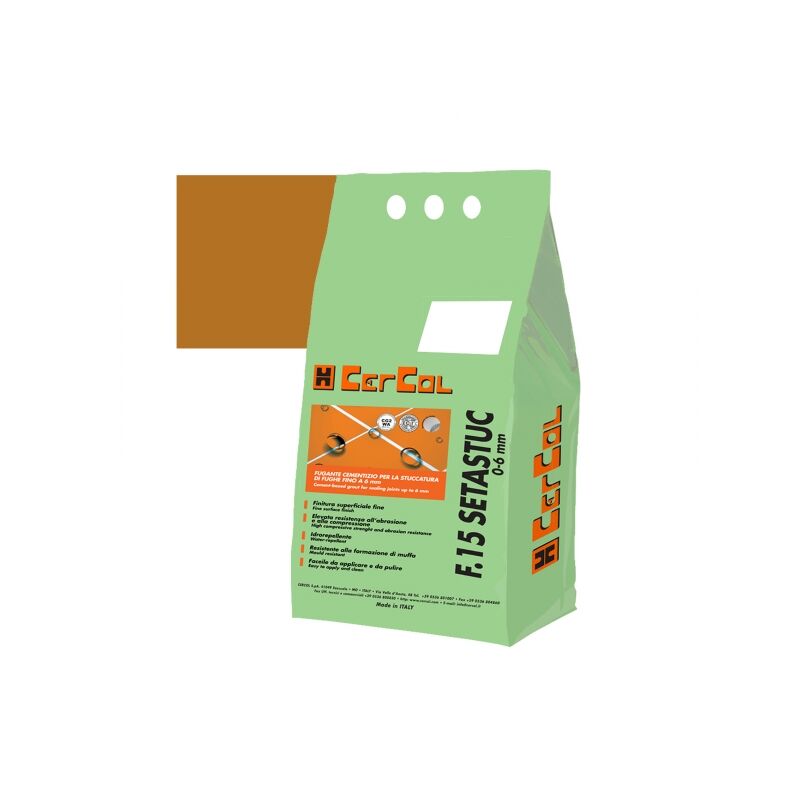 foto del prodotto f15 setastuc 0 6 stucco cementizio idrorepellente fughe pavimento parete kg.5 cercol 20 nocciola