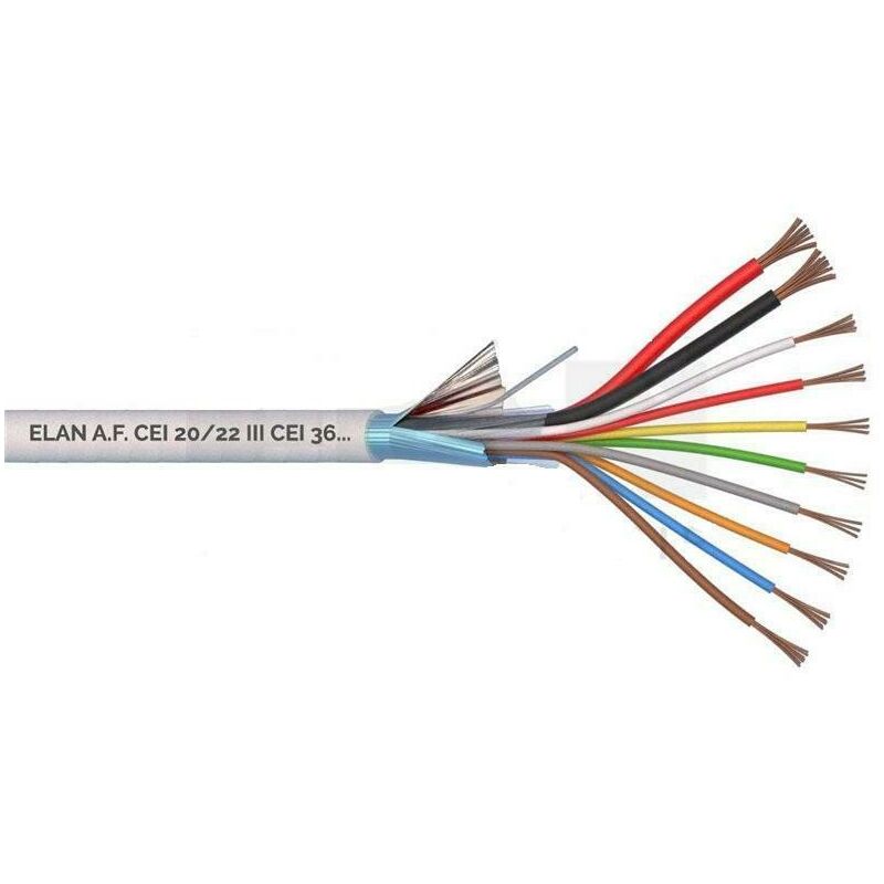 foto del prodotto fa cavo schermato 2x0.50 8x0.22 bianco af costo al metro ordine minimo mat.100 fa 15bam100 itc