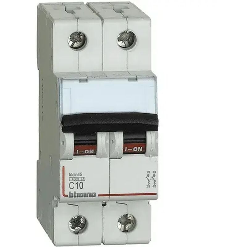 foto del prodotto fa82c10 btdin45 magnetot 2p curva c 10a 4,5ka bticino