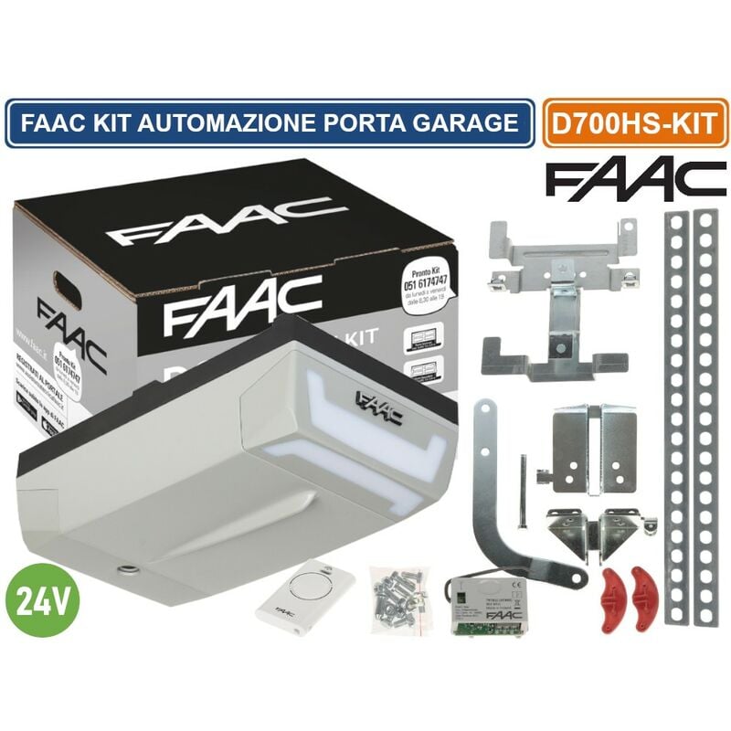 foto del prodotto faac d700hs kit per automazione porte garage basculanti e sezionali attuatore elettromeccanico a traino 24v