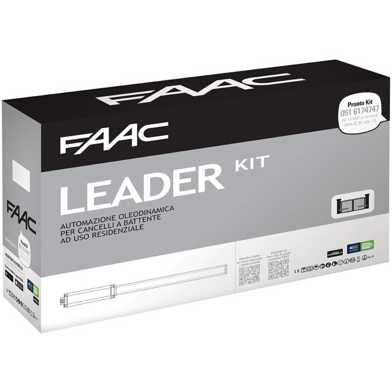 foto del prodotto faac leader 402 kit 105633445 automazione cancello battenti idraulico 1,8mt anta