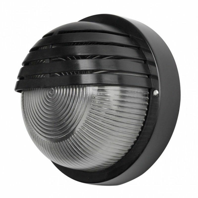 foto del prodotto fab 148261009 lampada da parete per esterni canopus 1xe27 in policarbonato nero 9,5x18,5x18,5x18,5 cm ip44
