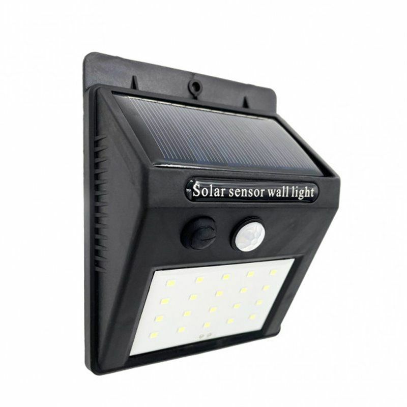 foto del prodotto fab 166663009 lampada da parete solar 5000k kira black 200 lm ip55 12,2x9,5x4,4 cm sensore di movimento e crepuscolare.