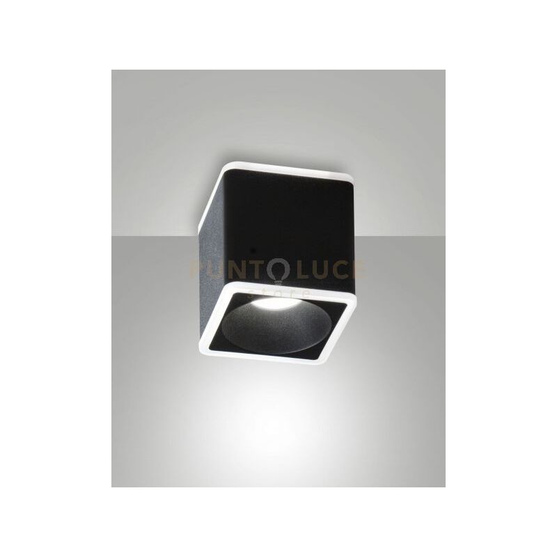foto del prodotto fabas coiba plafoniera quadrata nera led 13w 3000k 848 486lm 2 luci