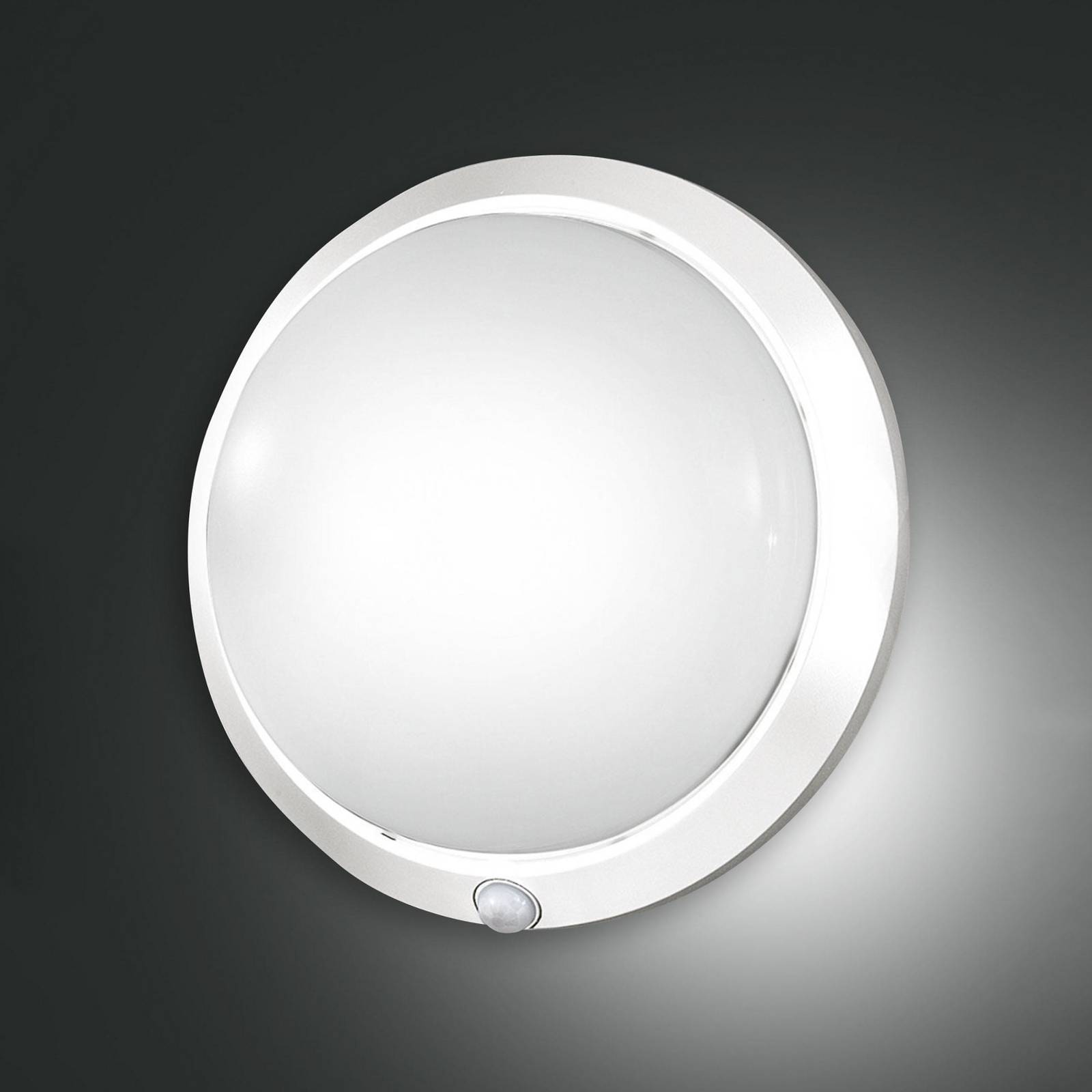 foto del prodotto fabas luce applique da esterno armilla, bianco, rilevatore di movimento, 30 cm