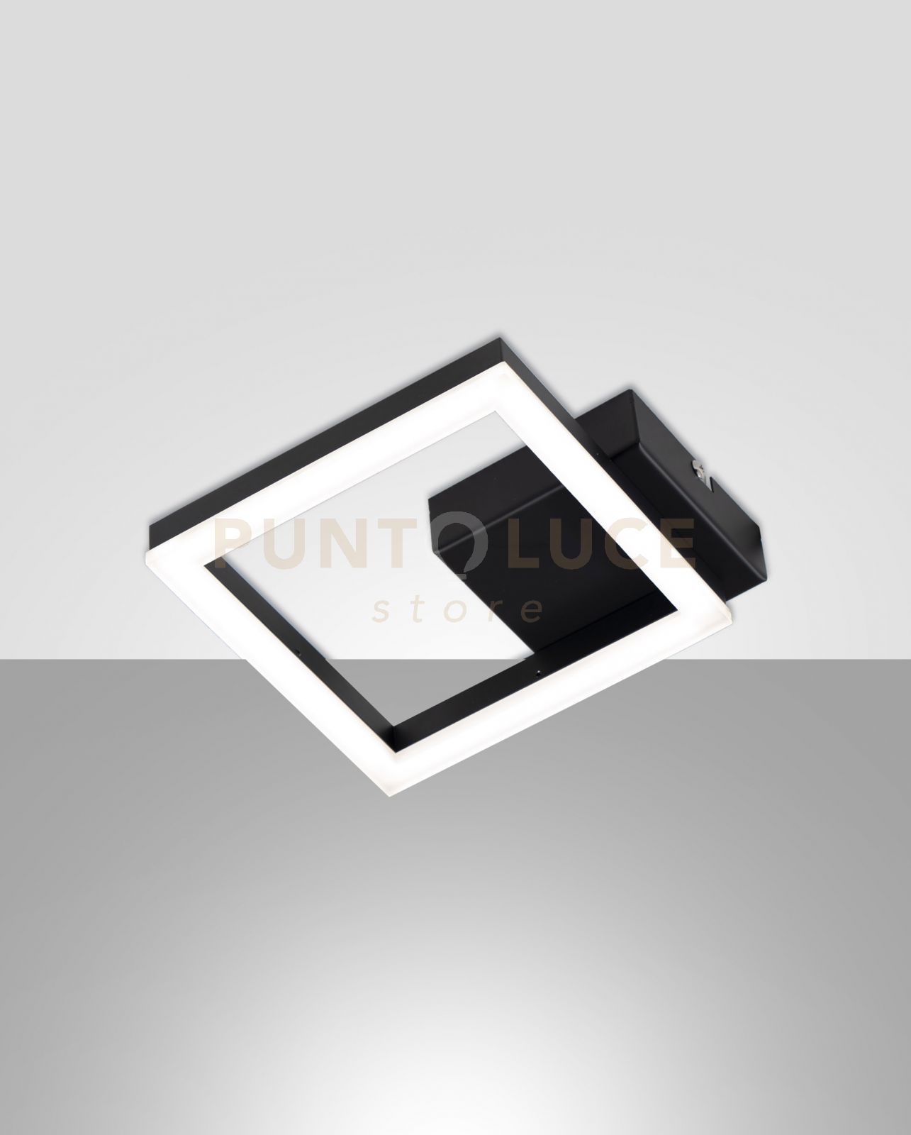 foto del prodotto fabas luce bard applique nera 1 luce 3000k 11w 1080 lm, 17cm dimmerabile