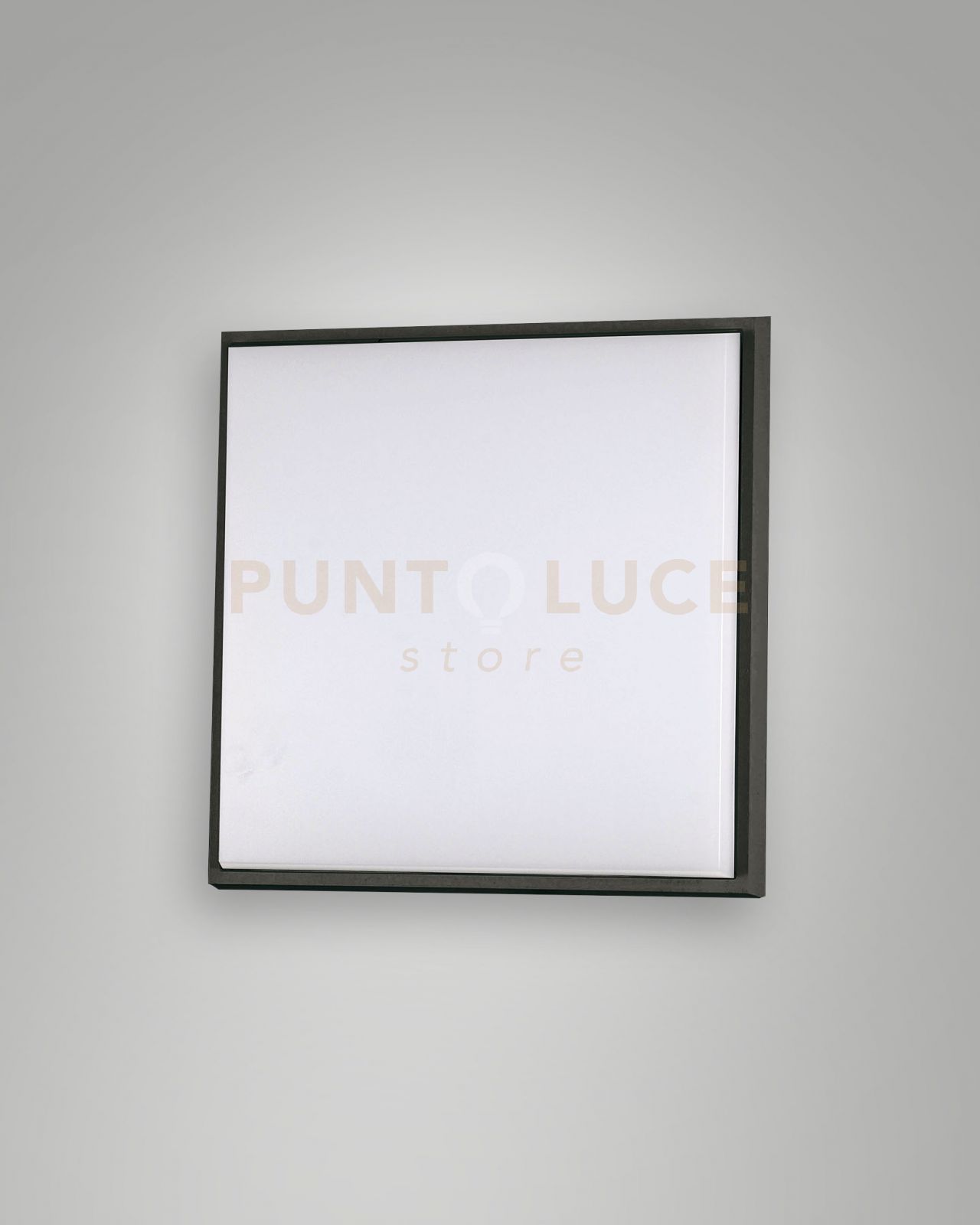 foto del prodotto fabas luce desdy plafoniera led nera l.18x18cm 10w 3000k 1050lm in alluminio ip54
