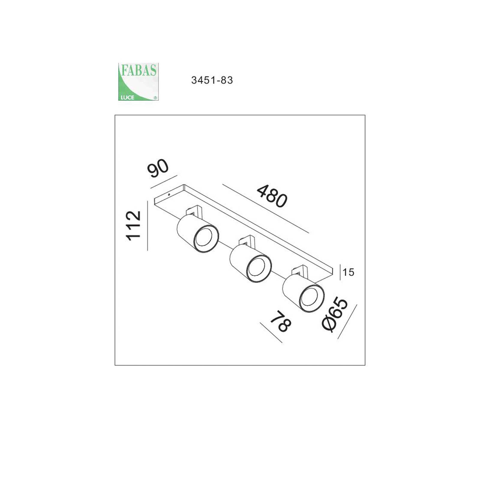 foto del prodotto fabas luce faretto modo, a 3 luci, bianco, anelli decorativi, gu10, alluminio