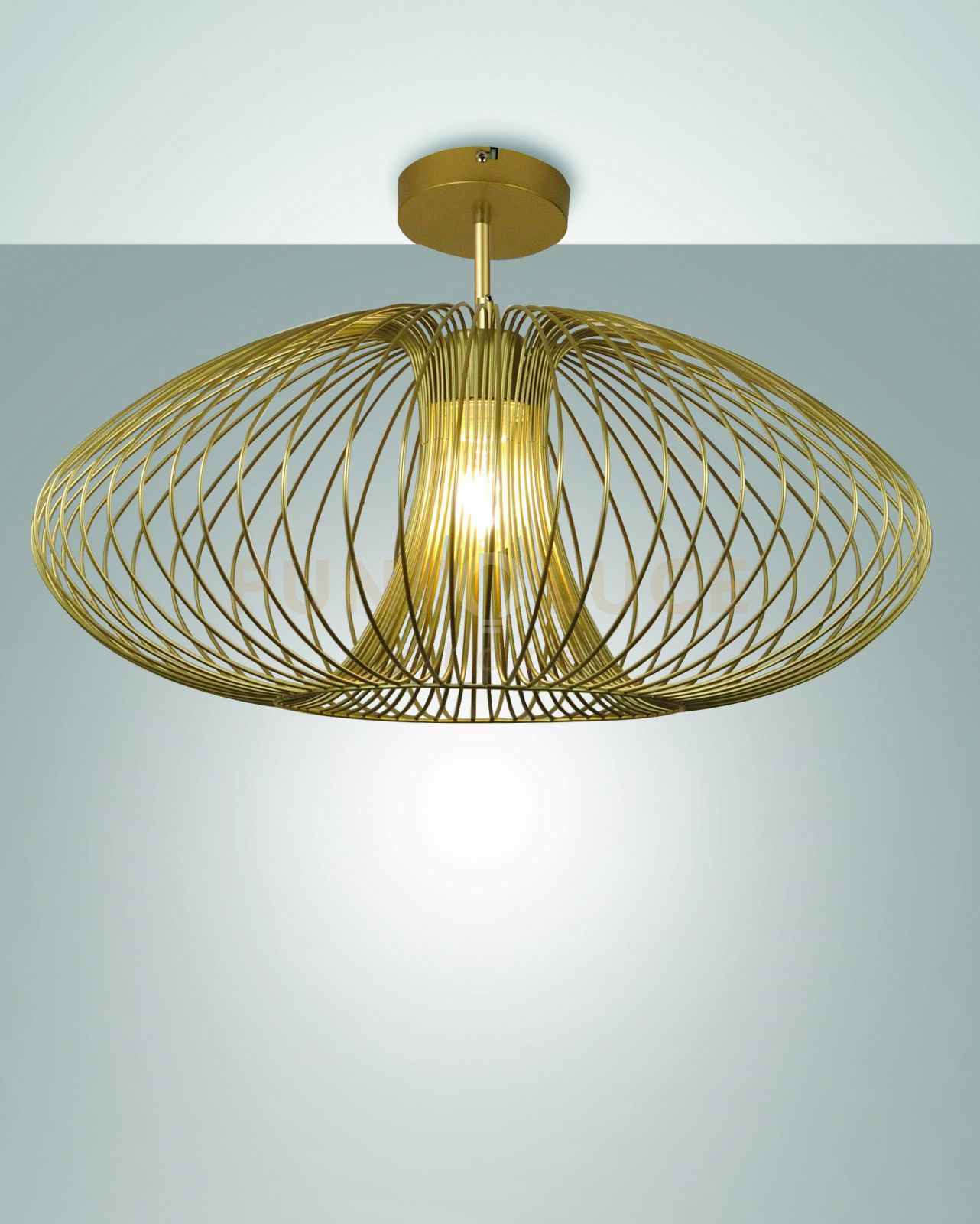 foto del prodotto fabas luce fassa plafoniera oro opaco in metallo 1 luce attacco e27 d.60cm