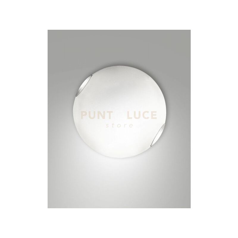 foto del prodotto fabas luce fox plafoniera led bianca d.40cm 3000k 24w 2400 lm in metallo e vetro