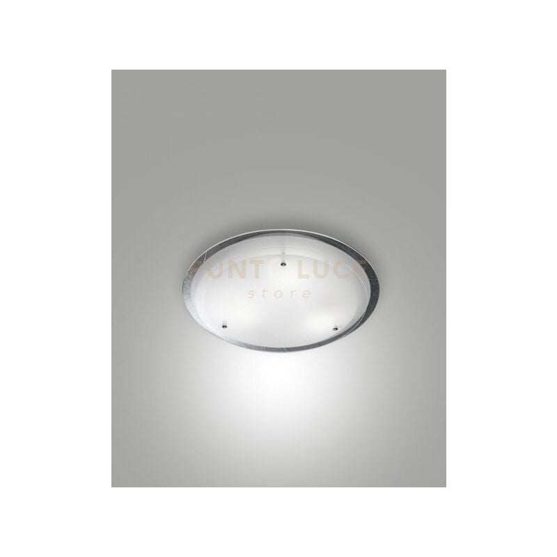 foto del prodotto fabas luce hill plafoniera bianca d.33cm in vetro e metallo 1 luce attacco e27