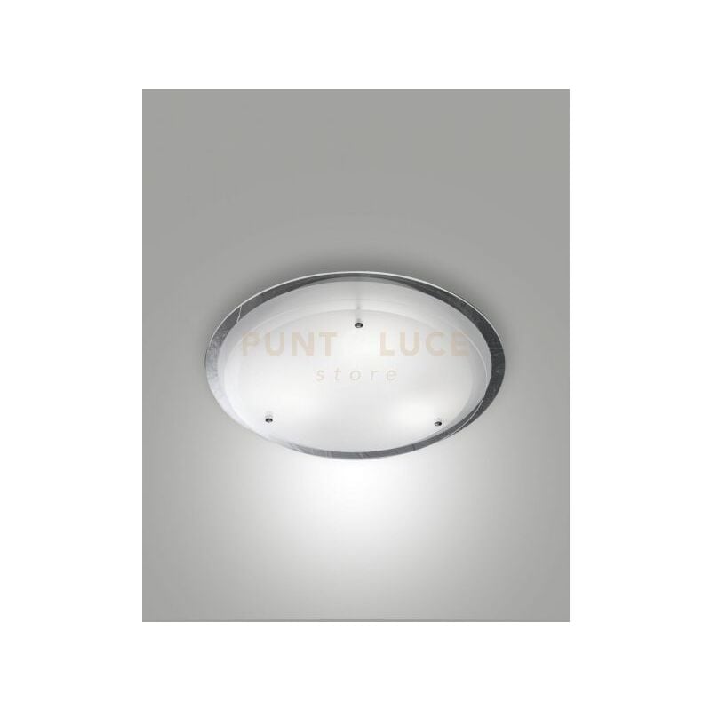 foto del prodotto fabas luce hill plafoniera bianca d.40cm in vetro e metallo 2 luci attacco e27