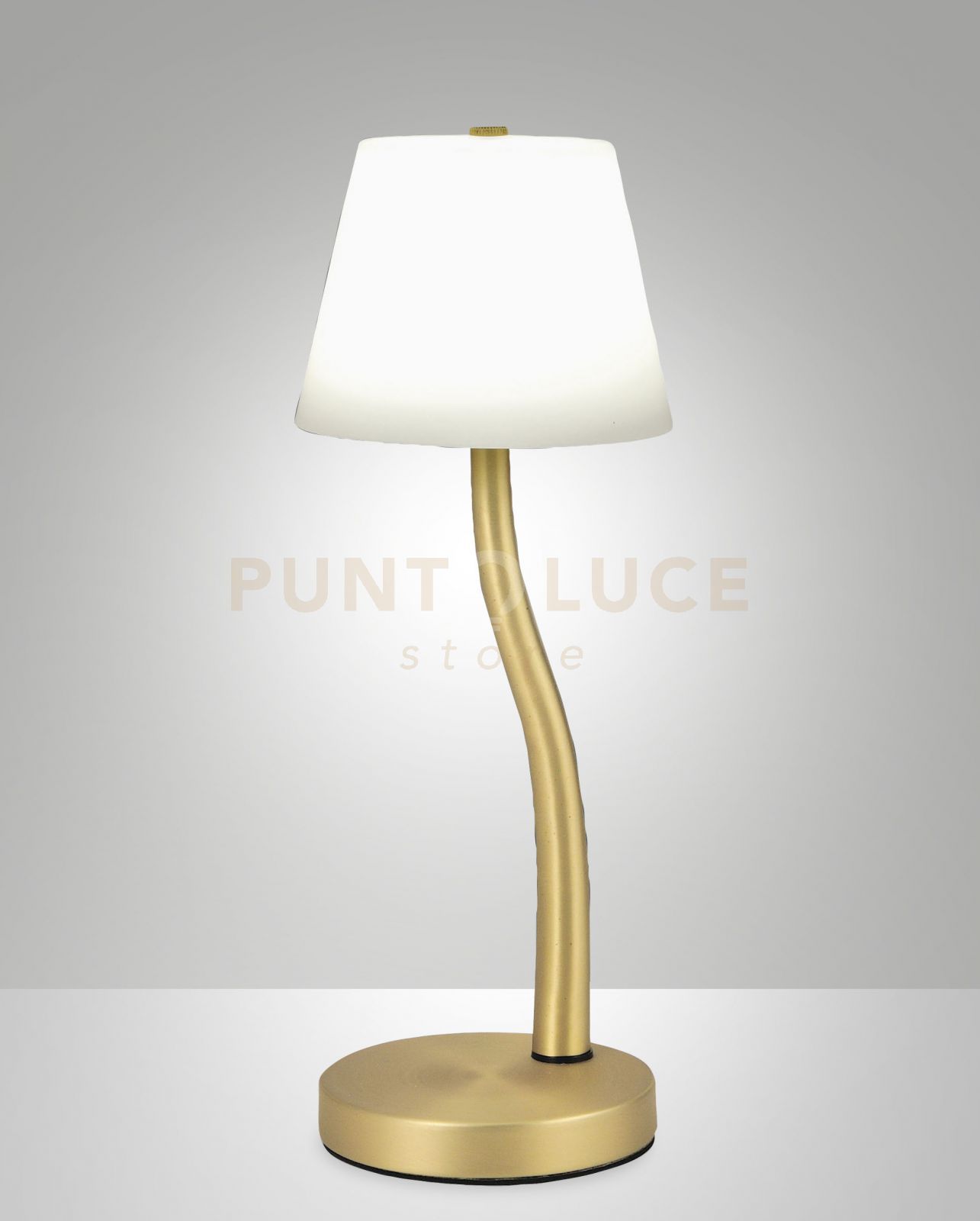 foto del prodotto fabas luce ibla lampada da tavolo ottone satinato a led 3000k 9w 750 lm dimmerabile in metallo e vetro