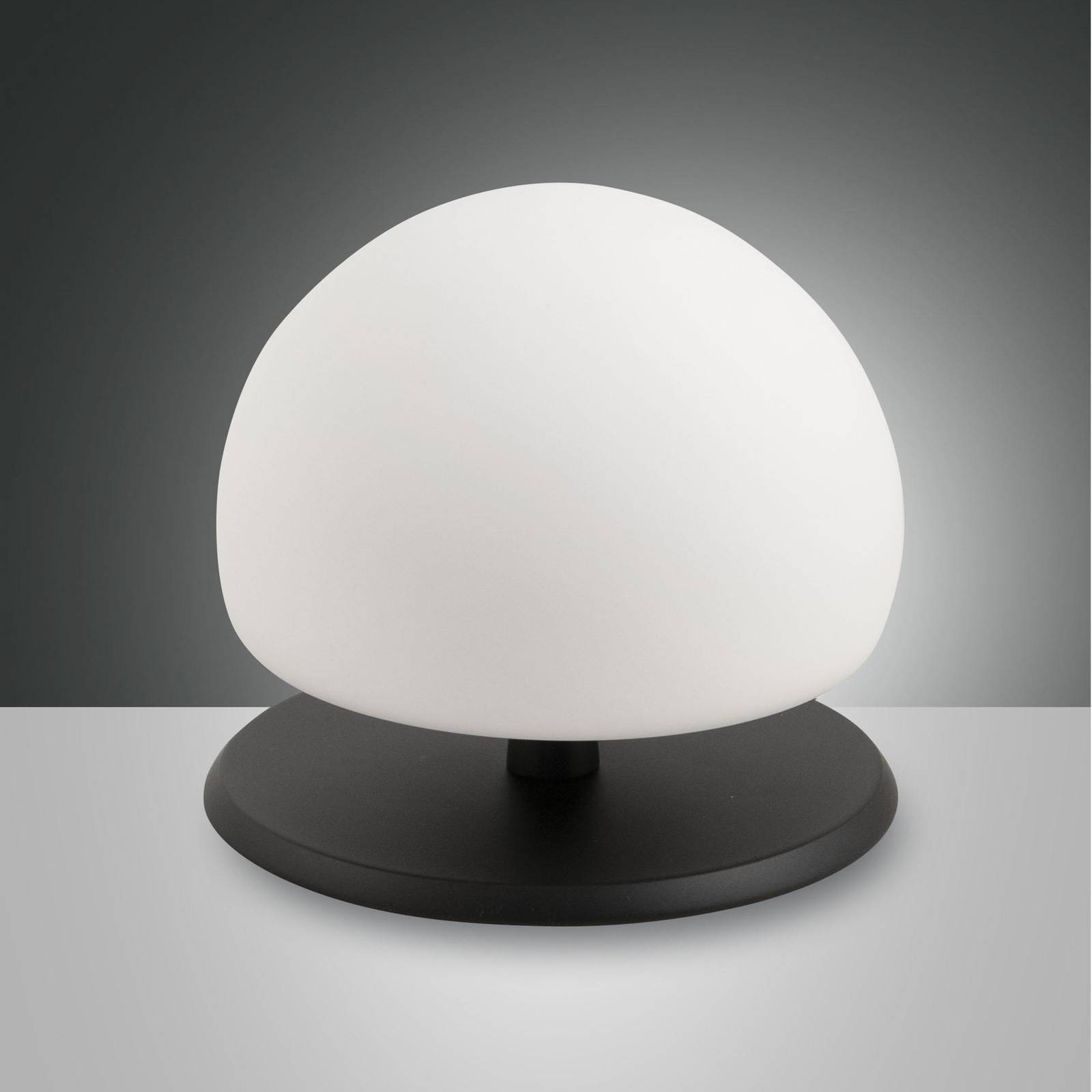 foto del prodotto fabas luce lampada da tavolo morgana, nero bianco, touch dimmer, 3.000 k