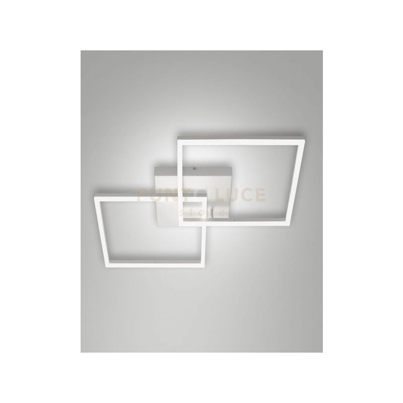 foto del prodotto fabas luce lighting bard plafoniera bianca l.65x65cm 2 luci a led 3000k 52w 5180 lm dimmerabile