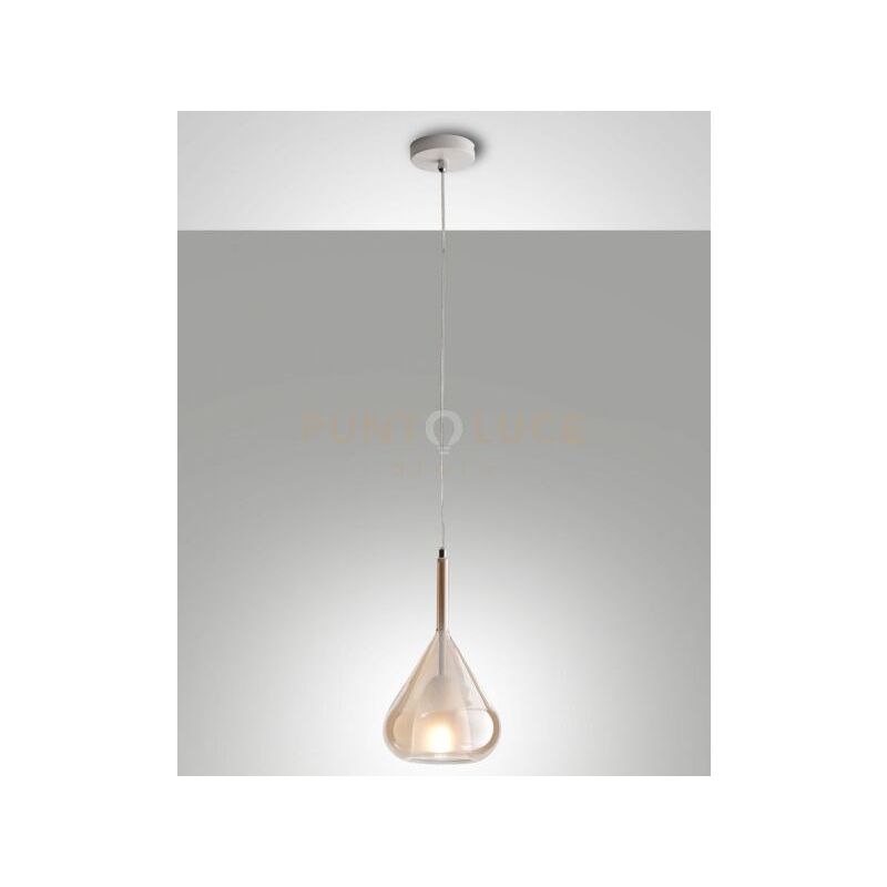 foto del prodotto fabas luce lighting lila sospensione 1 luce ambra attacco e27 d.20cm