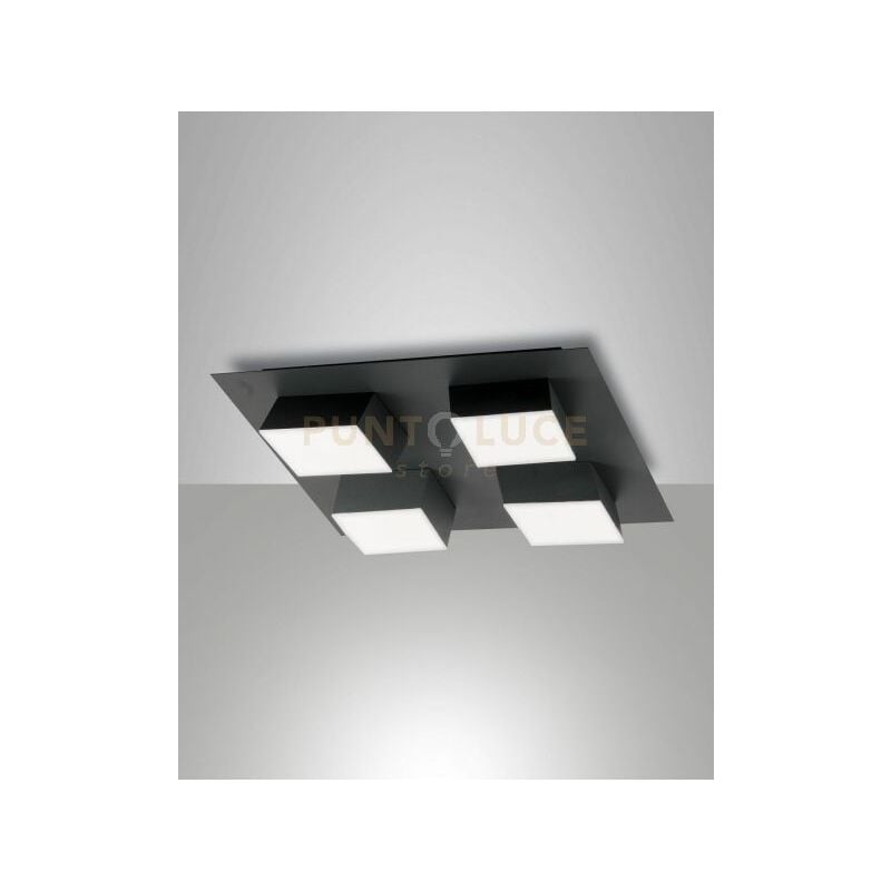 foto del prodotto fabas luce lighting lucas plafoniera antracite 4 luci dimmerabile 48w 3000k 4160lm