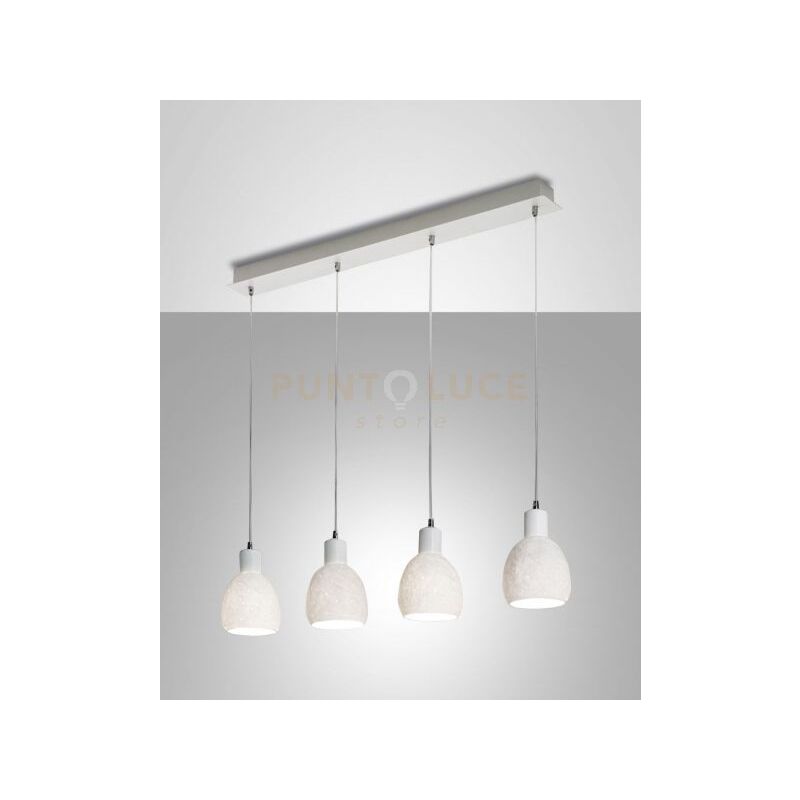 foto del prodotto fabas luce lighting marina sospensione bianca 4 luci in metallo e ceramica attacco e27