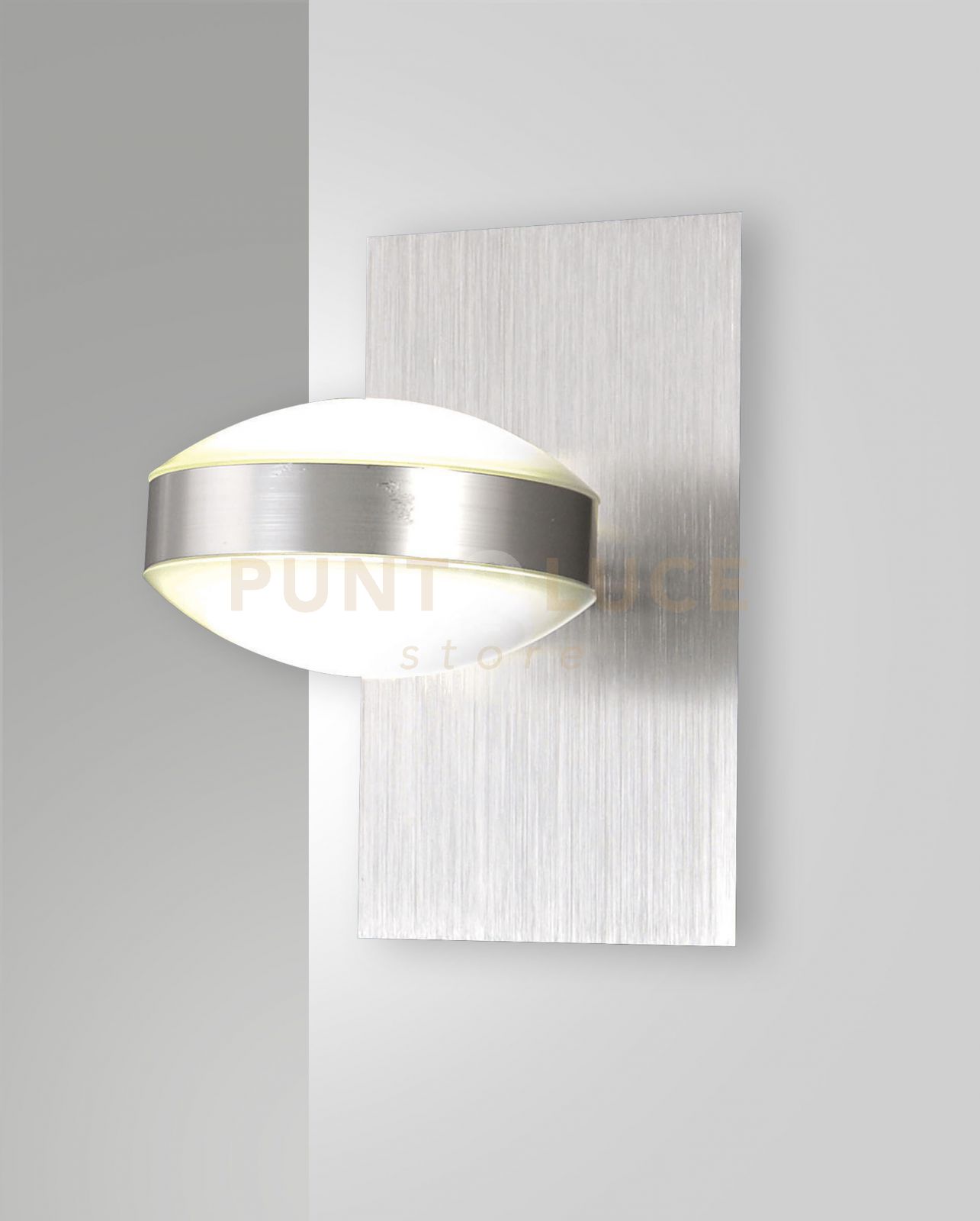 foto del prodotto fabas luce lighting mill applique nichel satinato d.200 in metallo a led 3000k 16w 1510 lm