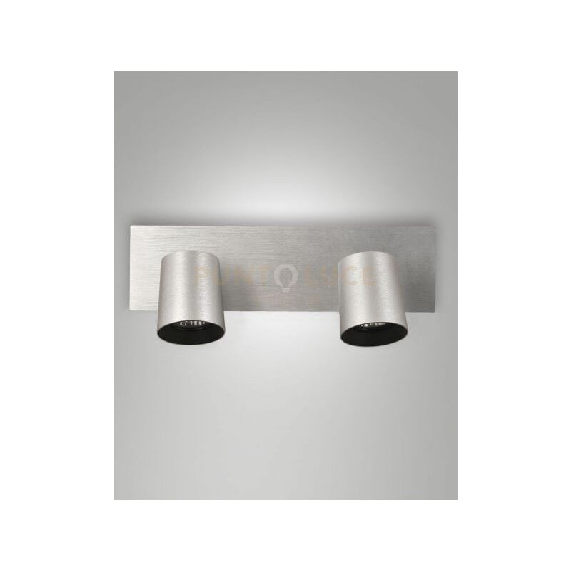 foto del prodotto fabas luce lighting modo spot alluminio spazzolato 2 luci alluminio spazzolato orientabile attacco gu10 ip20