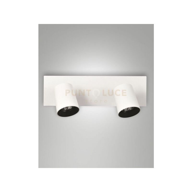 foto del prodotto fabas luce lighting modo spot bianco 2 luci alluminio spazzolato orientabile attacco gu10 ip20